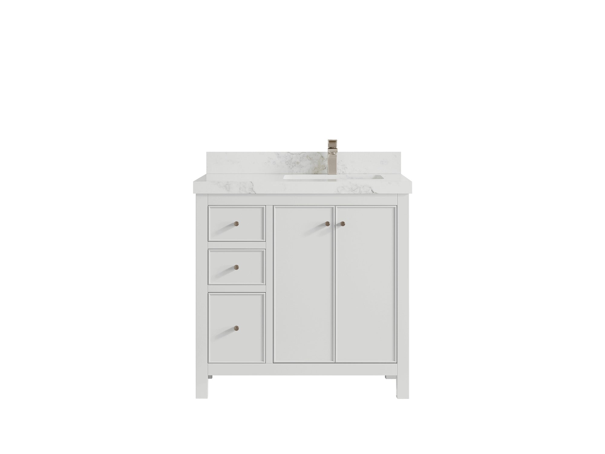 Chicago 36 in. W x 22 in. D Right Offset Sink Bathroom Vanity - Willow Bath and Vanity