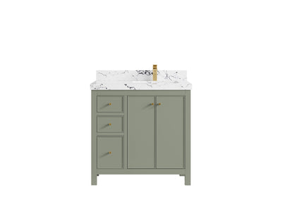 Chicago 36 in. W x 22 in. D Right Offset Sink Bathroom Vanity - Willow Bath and Vanity