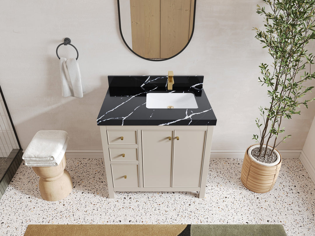 Chicago 36 in. W x 22 in. D Right Offset Sink Bathroom Vanity - Willow Bath and Vanity
