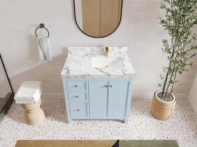 Chicago 36 in. W x 22 in. D Right Offset Sink Bathroom Vanity - Willow Bath and Vanity