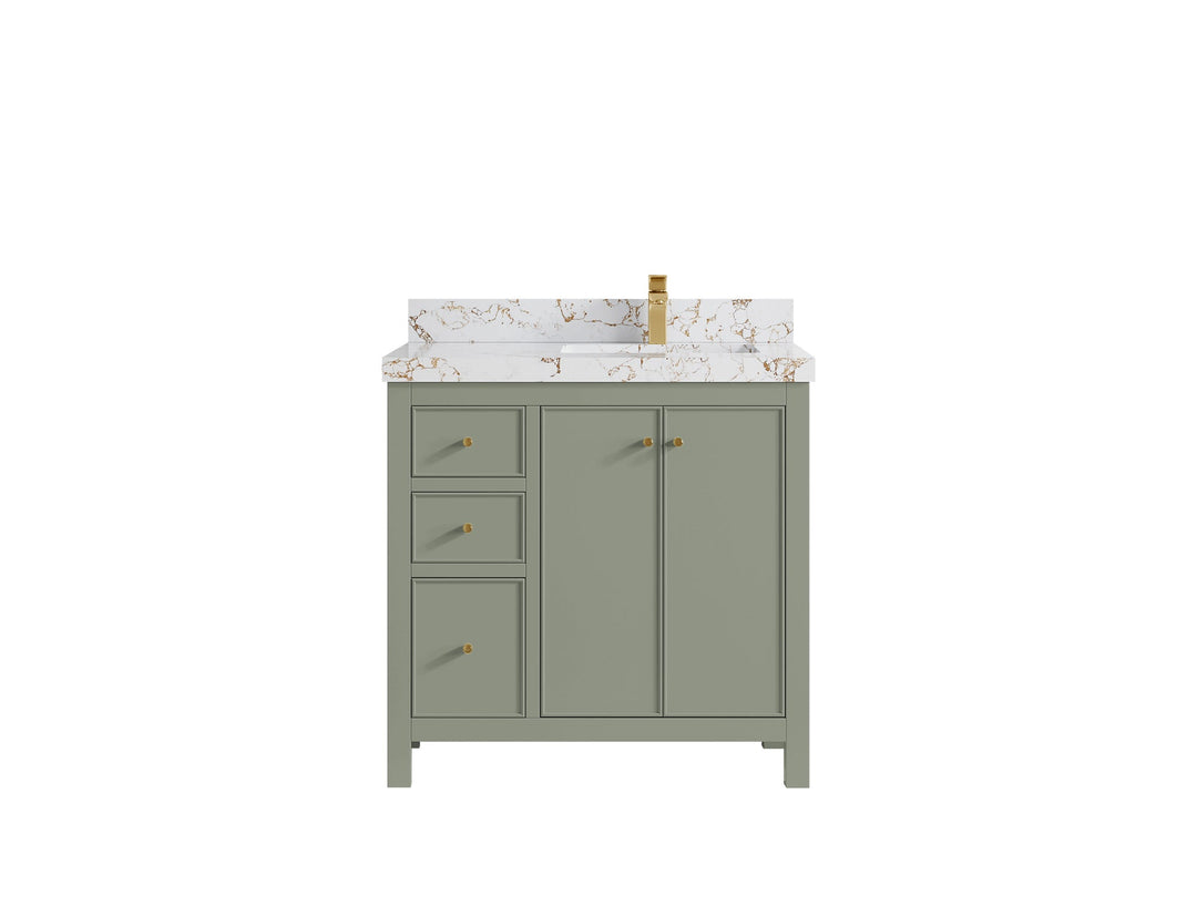 Chicago 36 in. W x 22 in. D Right Offset Sink Bathroom Vanity - Willow Bath and Vanity