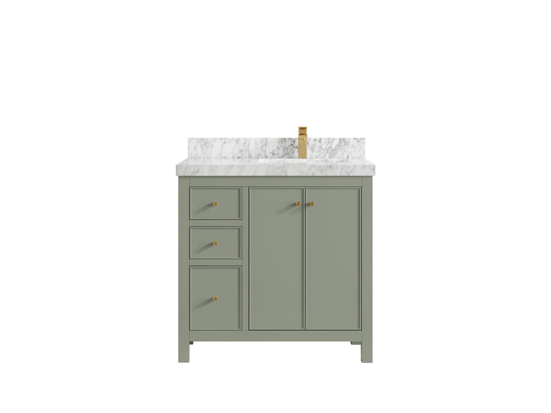 Chicago 36 in. W x 22 in. D Right Offset Sink Bathroom Vanity - Willow Bath and Vanity