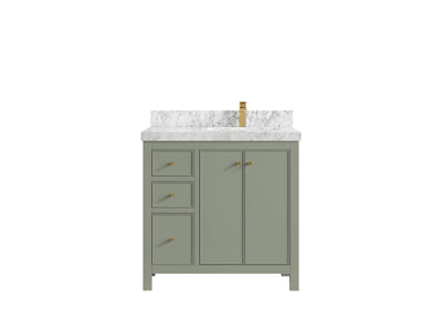 Chicago 36 in. W x 22 in. D Right Offset Sink Bathroom Vanity - Willow Bath and Vanity