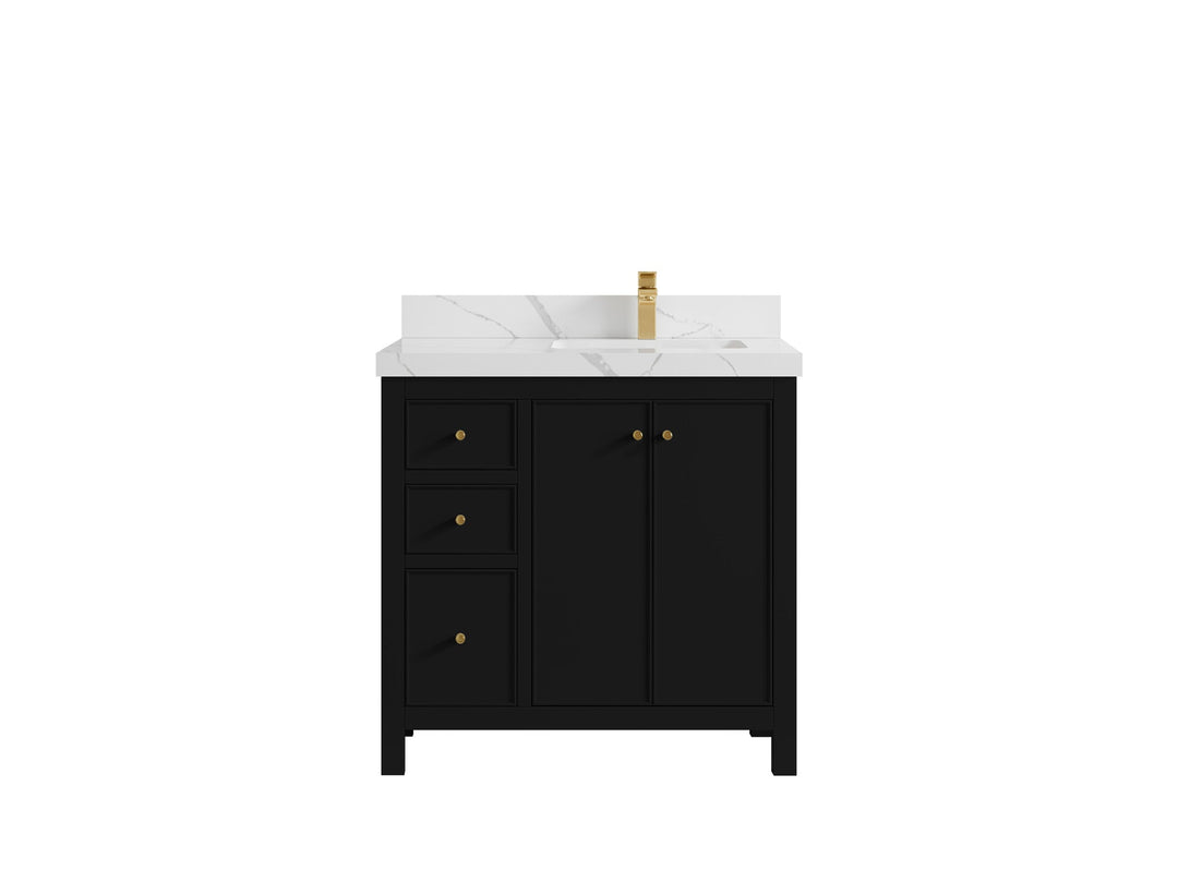Chicago 36 in. W x 22 in. D Right Offset Sink Bathroom Vanity - Willow Bath and Vanity