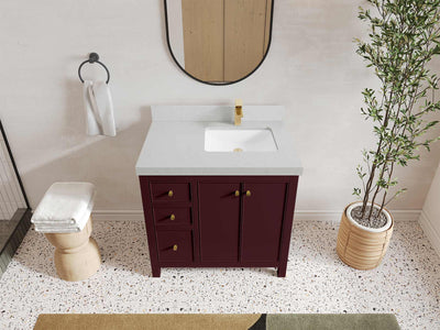 Chicago 36 in. W x 22 in. D Right Offset Sink Bathroom Vanity - Willow Bath and Vanity