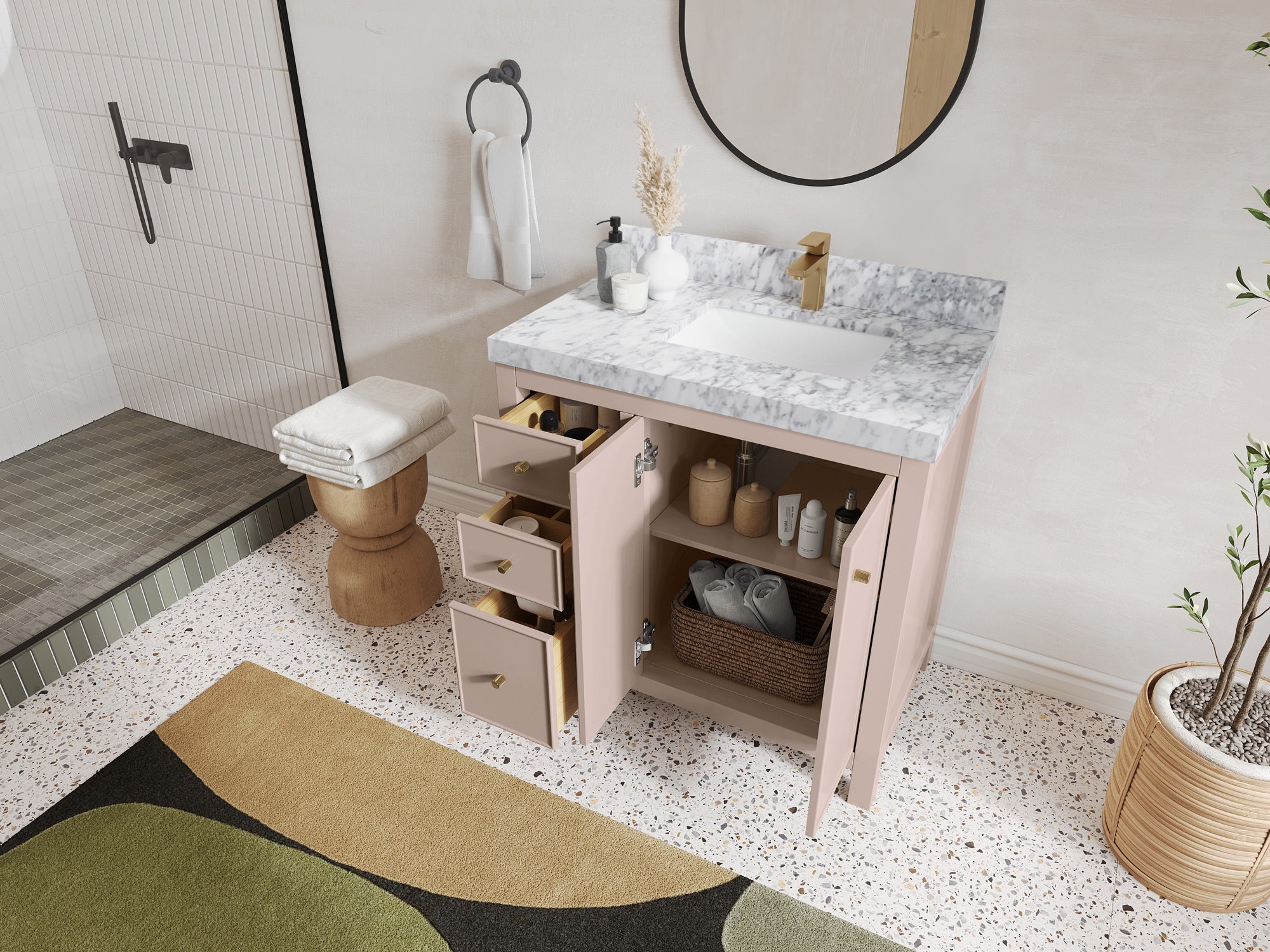 Chicago 36 in. W x 22 in. D Right Offset Sink Bathroom Vanity - Willow Bath and Vanity