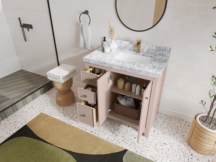 Chicago 36 in. W x 22 in. D Right Offset Sink Bathroom Vanity - photo 4