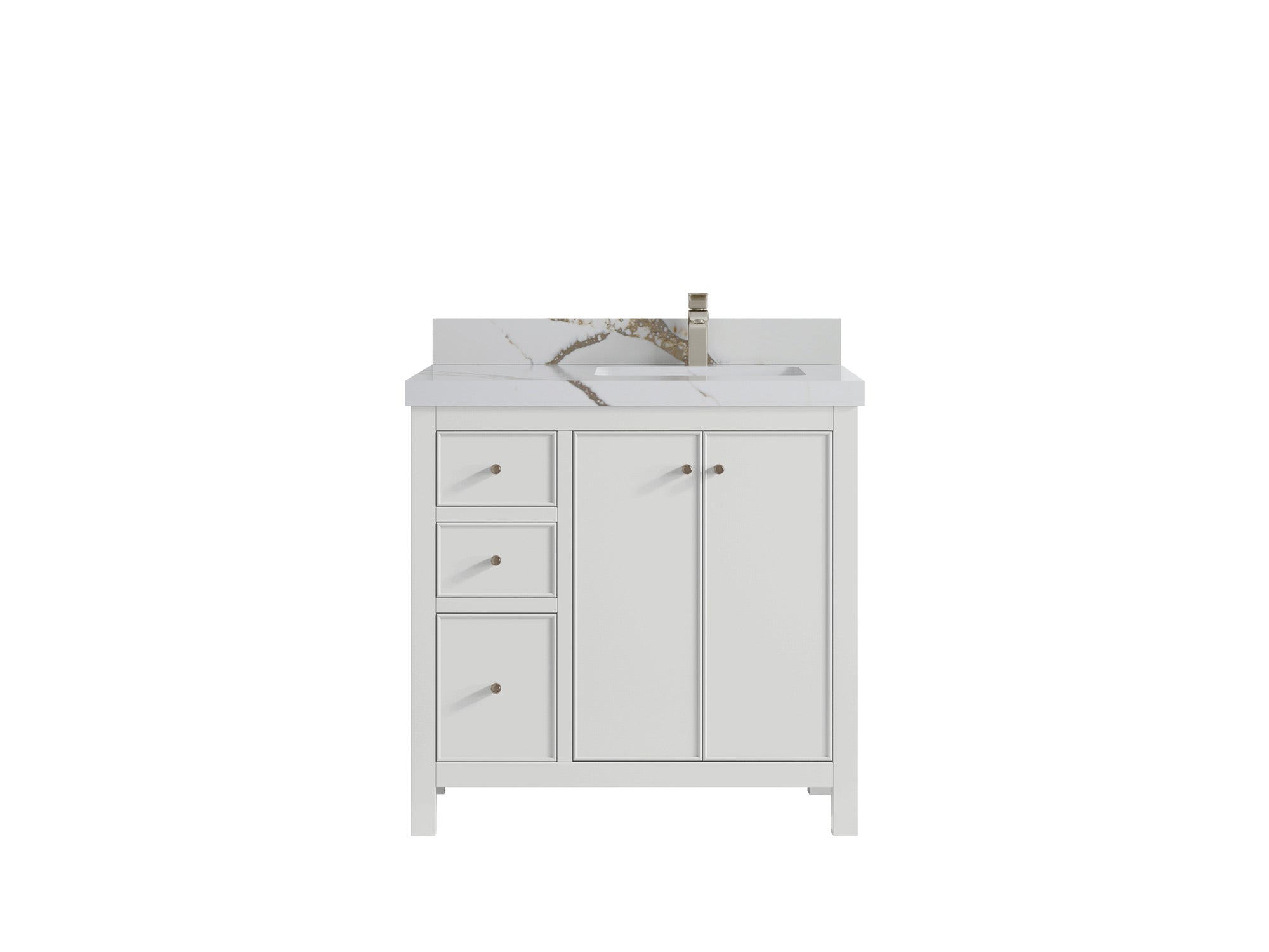 Chicago 36 in. W x 22 in. D Right Offset Sink Bathroom Vanity - Willow Bath and Vanity