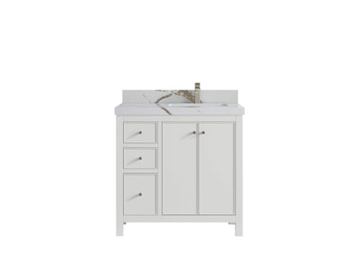 Chicago 36 in. W x 22 in. D Right Offset Sink Bathroom Vanity - Willow Bath and Vanity