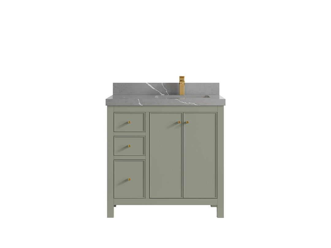 Chicago 36 in. W x 22 in. D Right Offset Sink Bathroom Vanity - Willow Bath and Vanity