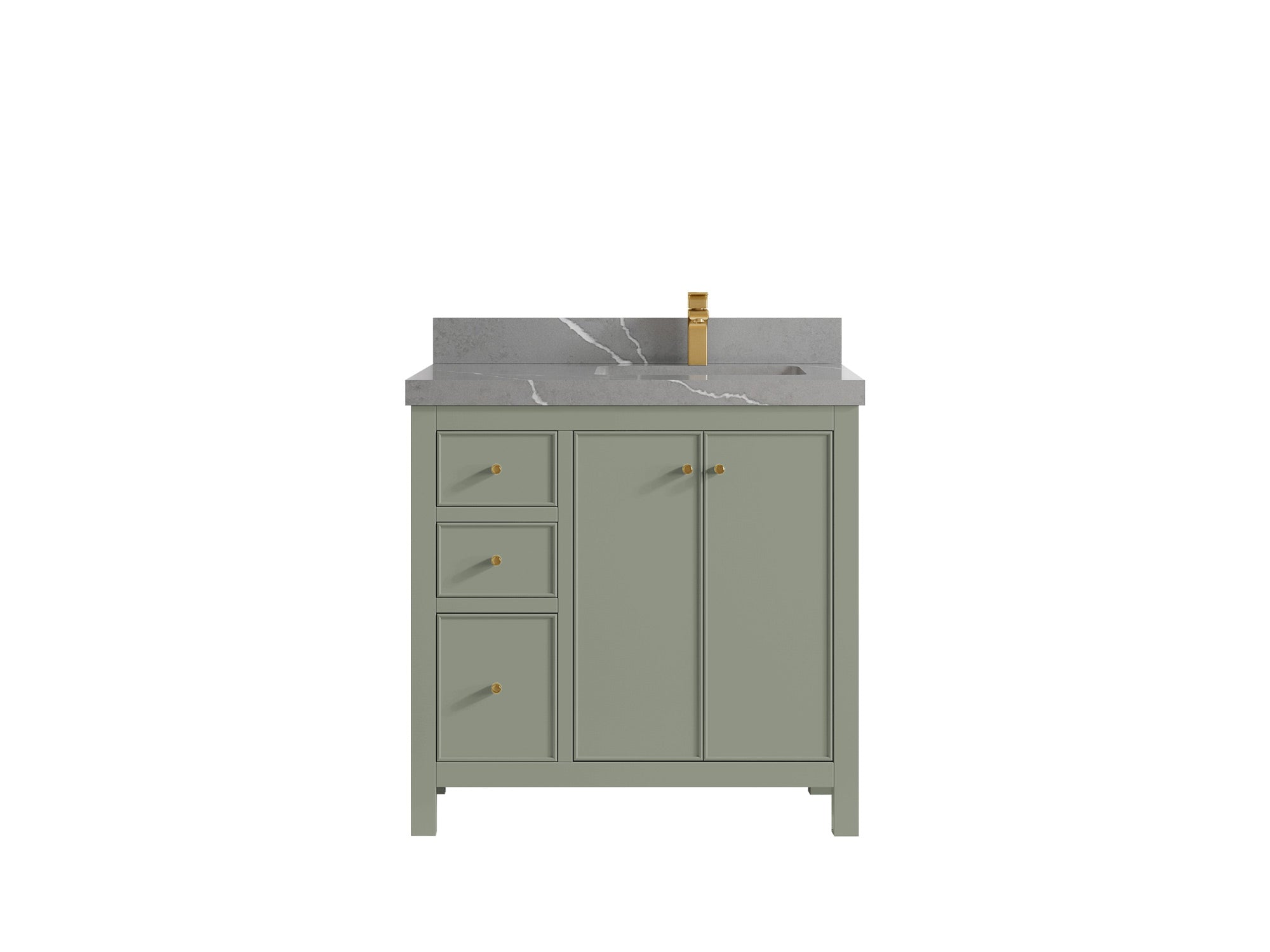 Chicago 36 in. W x 22 in. D Right Offset Sink Bathroom Vanity - Willow Bath and Vanity