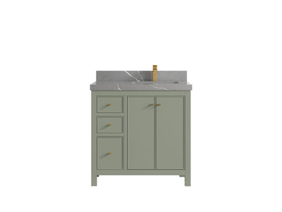 Chicago 36 in. W x 22 in. D Right Offset Sink Bathroom Vanity - Willow Bath and Vanity