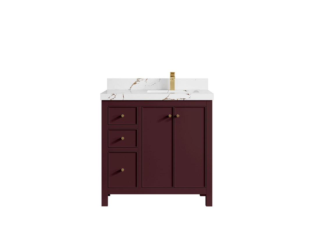 Chicago 36 in. W x 22 in. D Right Offset Sink Bathroom Vanity - Willow Bath and Vanity