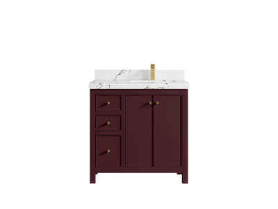 Chicago 36 in. W x 22 in. D Right Offset Sink Bathroom Vanity - Willow Bath and Vanity