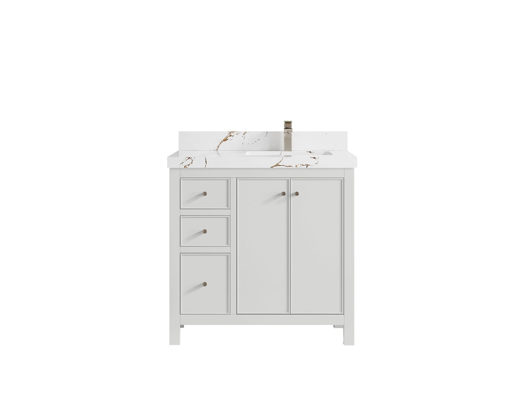 Chicago 36 in. W x 22 in. D Right Offset Sink Bathroom Vanity - Willow Bath and Vanity