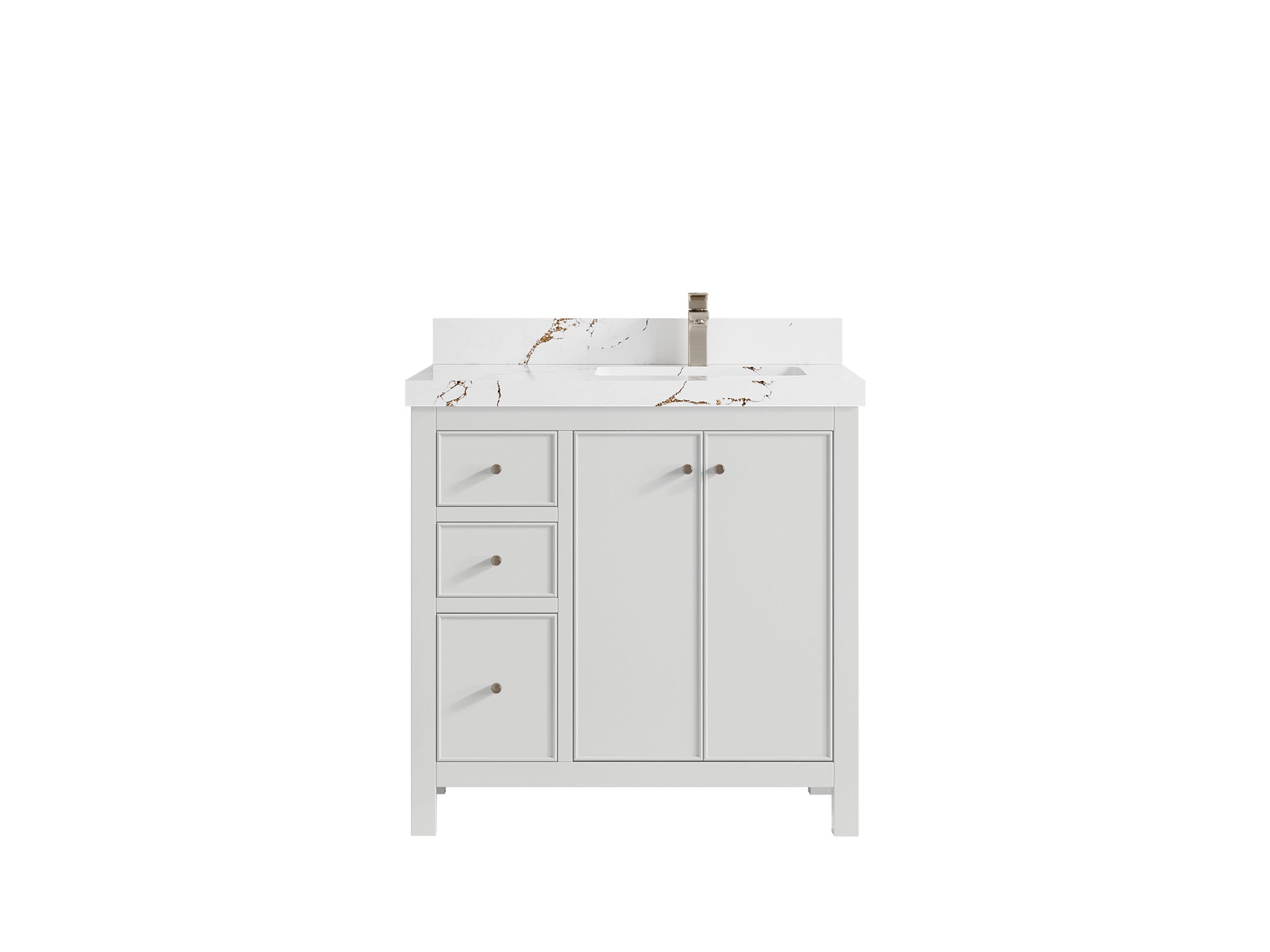 Chicago 36 in. W x 22 in. D Right Offset Sink Bathroom Vanity - Willow Bath and Vanity