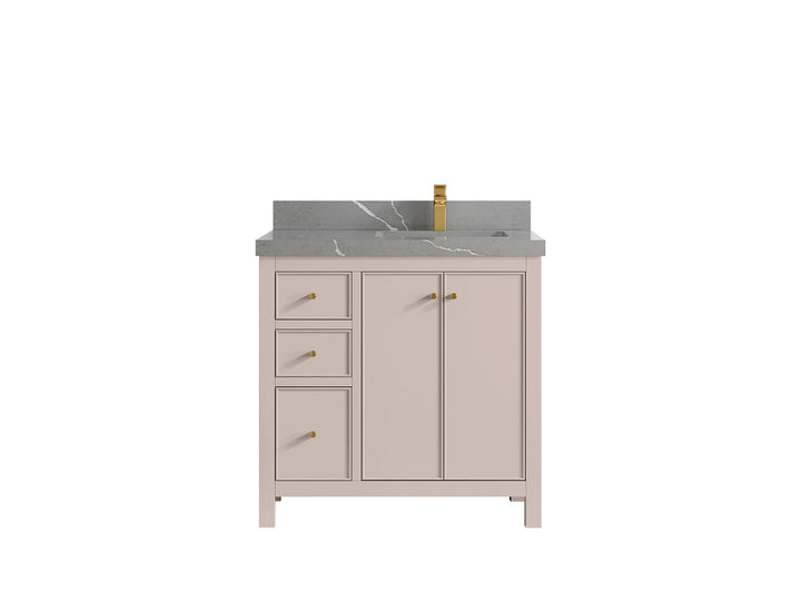 Chicago 36 in. W x 22 in. D Right Offset Sink Bathroom Vanity - photo 35