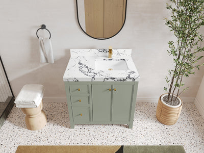 Chicago 36 in. W x 22 in. D Right Offset Sink Bathroom Vanity - Willow Bath and Vanity