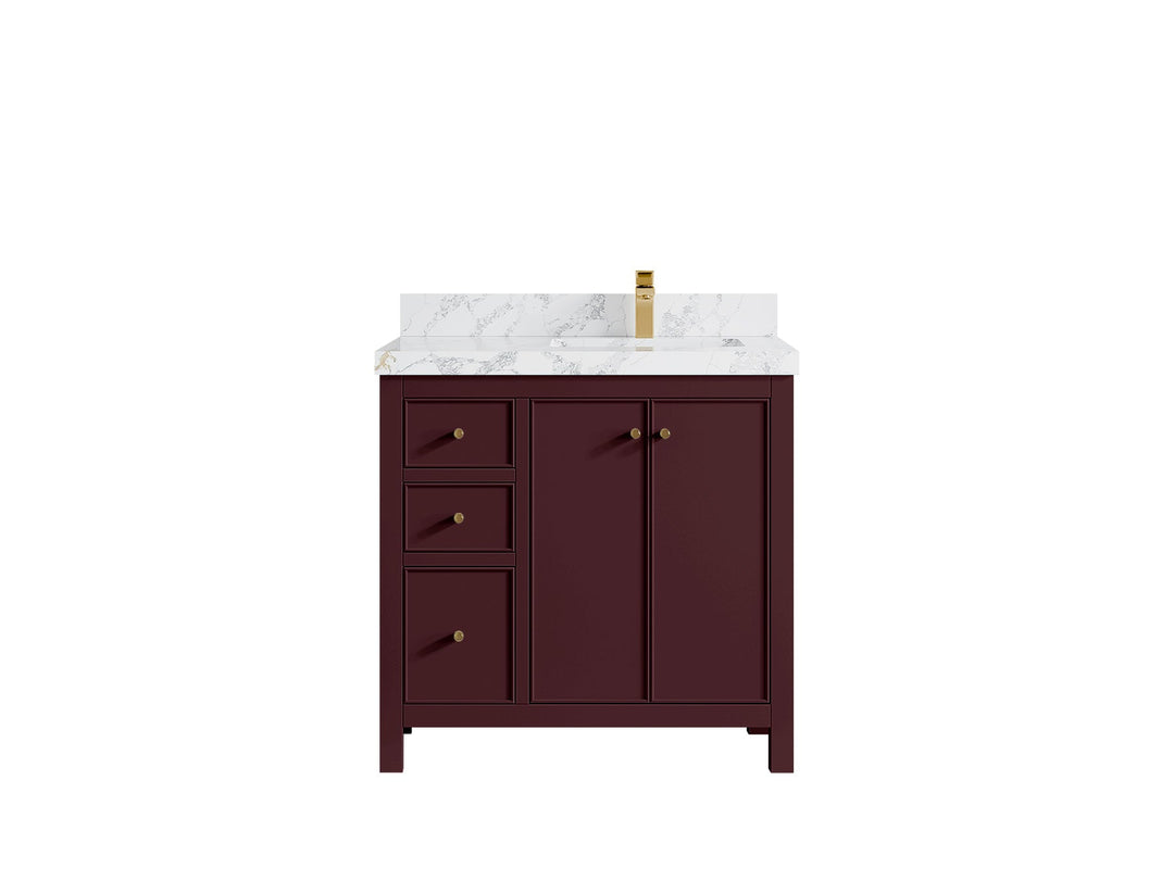 Chicago 36 in. W x 22 in. D Right Offset Sink Bathroom Vanity - Willow Bath and Vanity