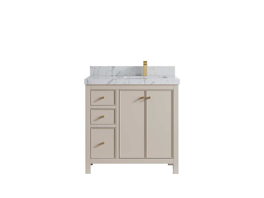 Chicago 36 in. W x 22 in. D Right Offset Sink Bathroom Vanity - Willow Bath and Vanity