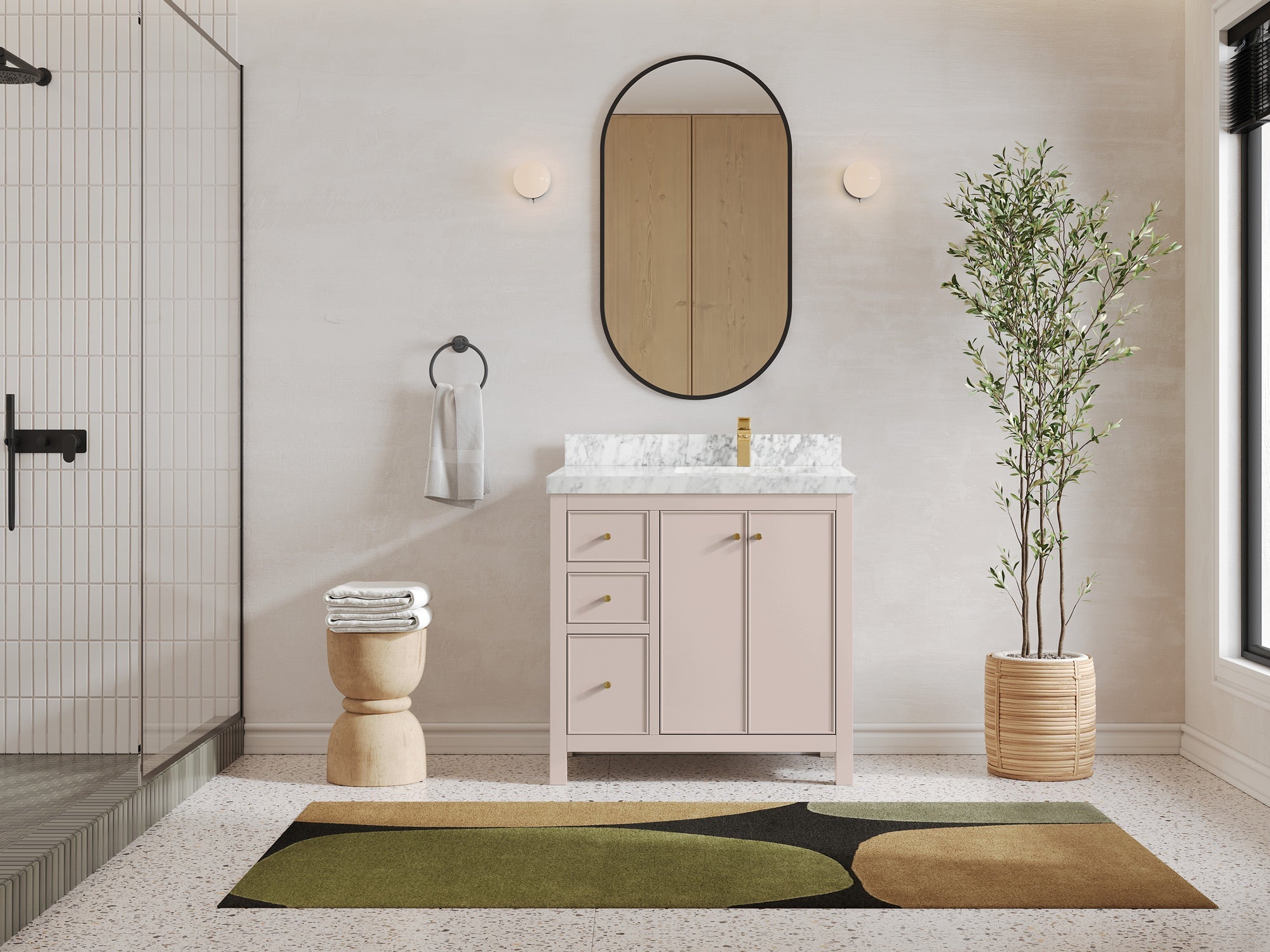 Chicago 36 in. W x 22 in. D Right Offset Sink Bathroom Vanity - Willow Bath and Vanity