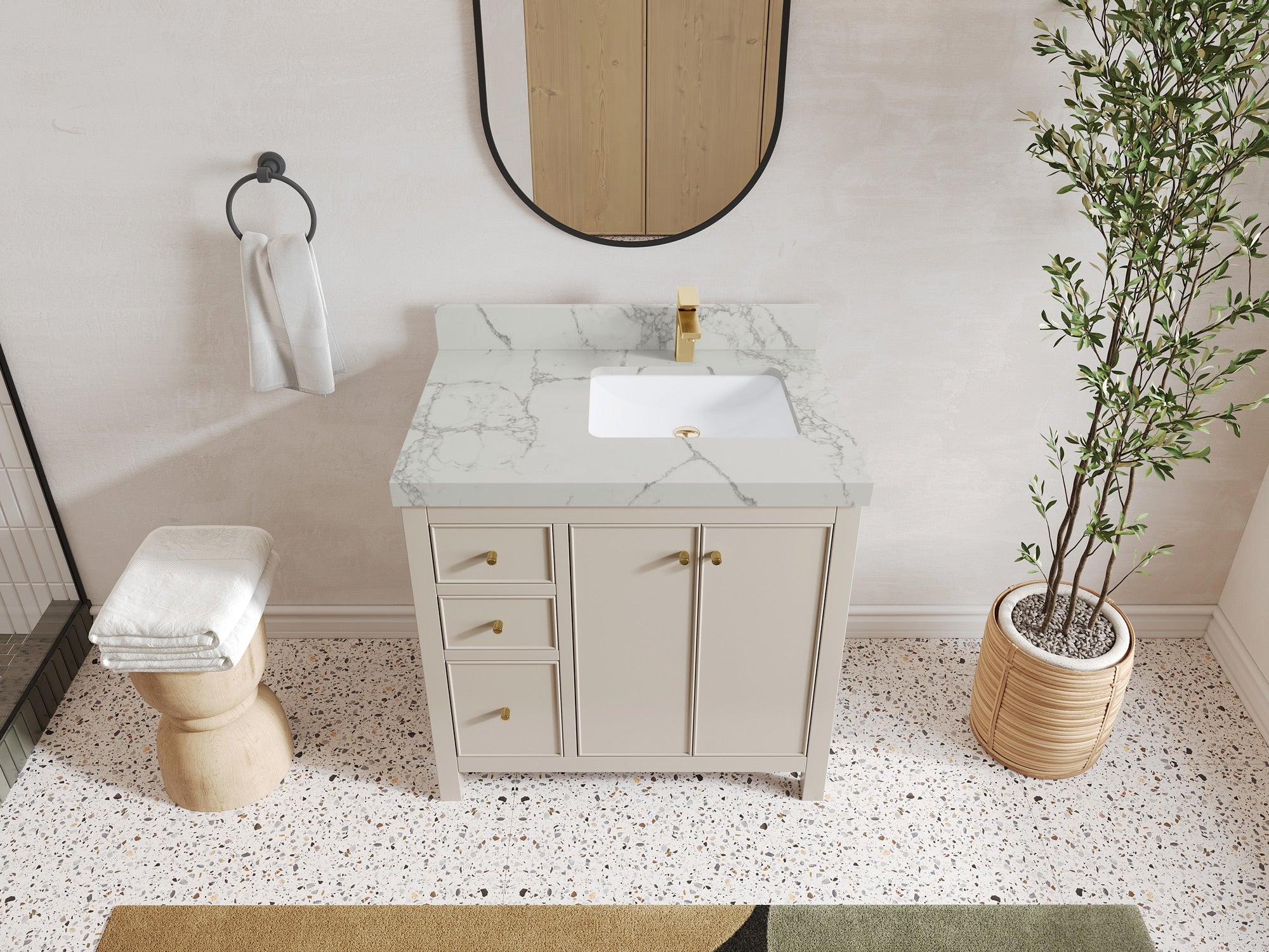 Chicago 36 in. W x 22 in. D Right Offset Sink Bathroom Vanity - Willow Bath and Vanity
