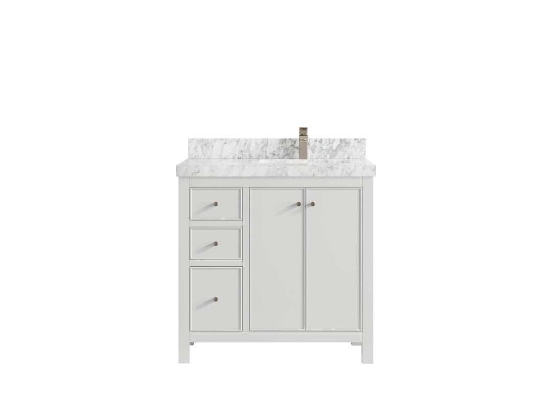 Chicago 36 in. W x 22 in. D Right Offset Sink Bathroom Vanity - Willow Bath and Vanity