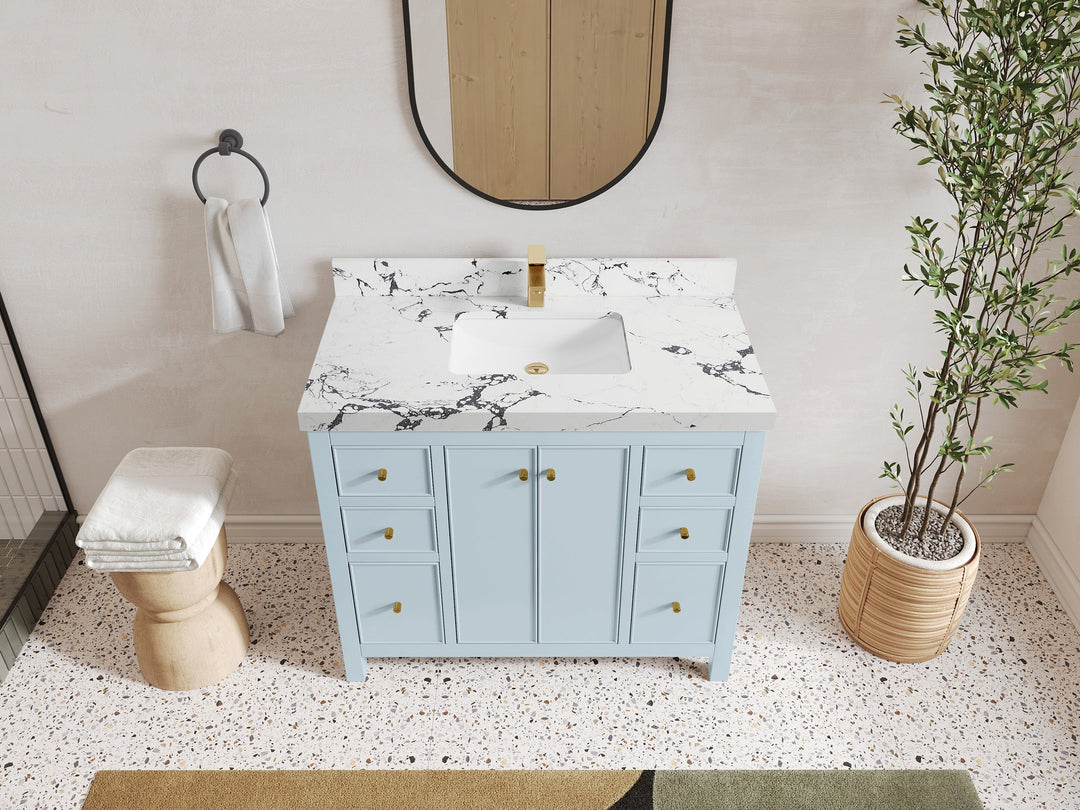 Chicago 42 in. W x 22 in. D Single Sink Bathroom Vanity - Willow Bath and Vanity