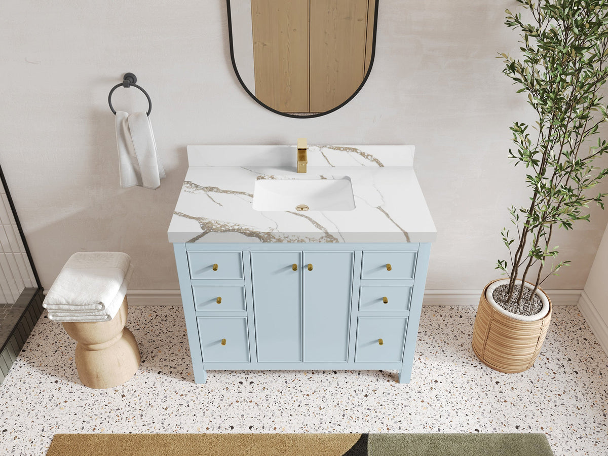 Chicago 42 in. W x 22 in. D Single Sink Bathroom Vanity - Willow Bath and Vanity