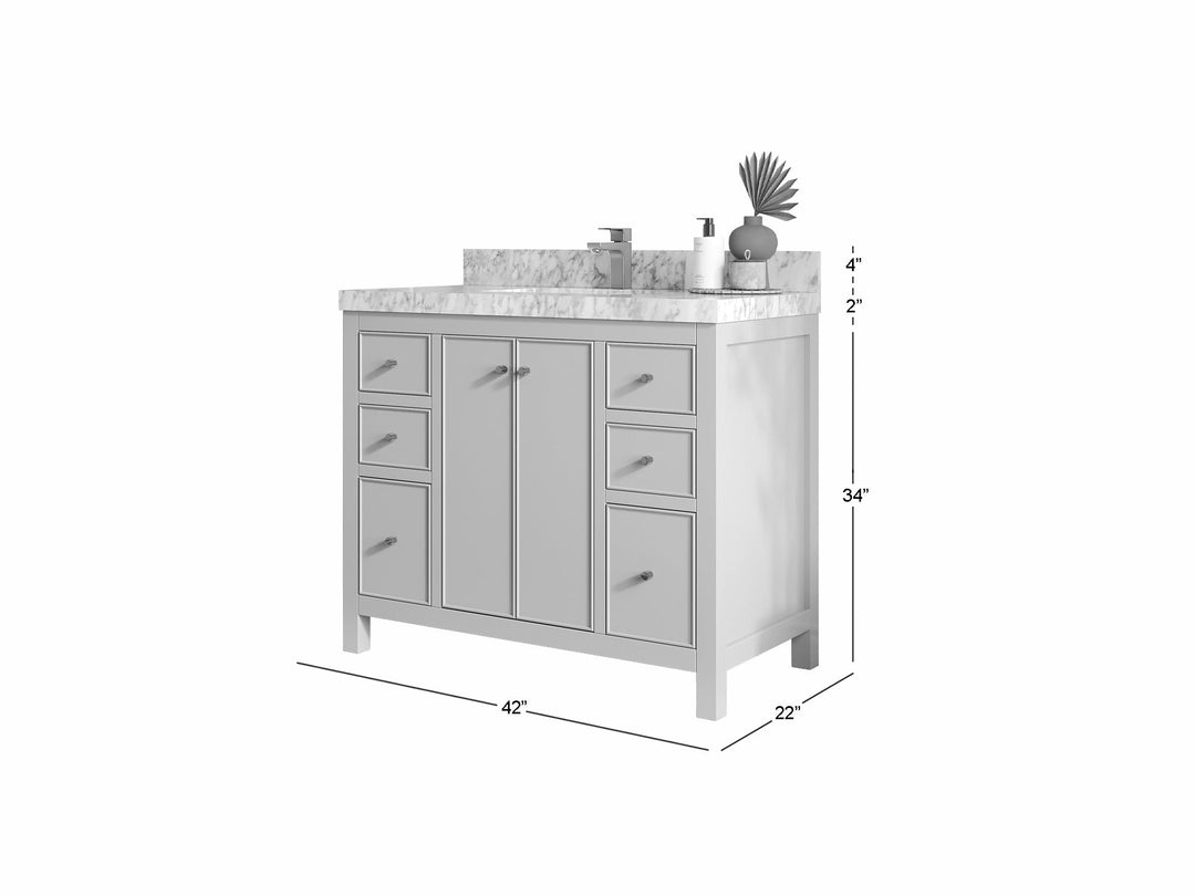 Chicago 42 in. W x 22 in. D Single Sink Bathroom Vanity - Willow Bath and Vanity