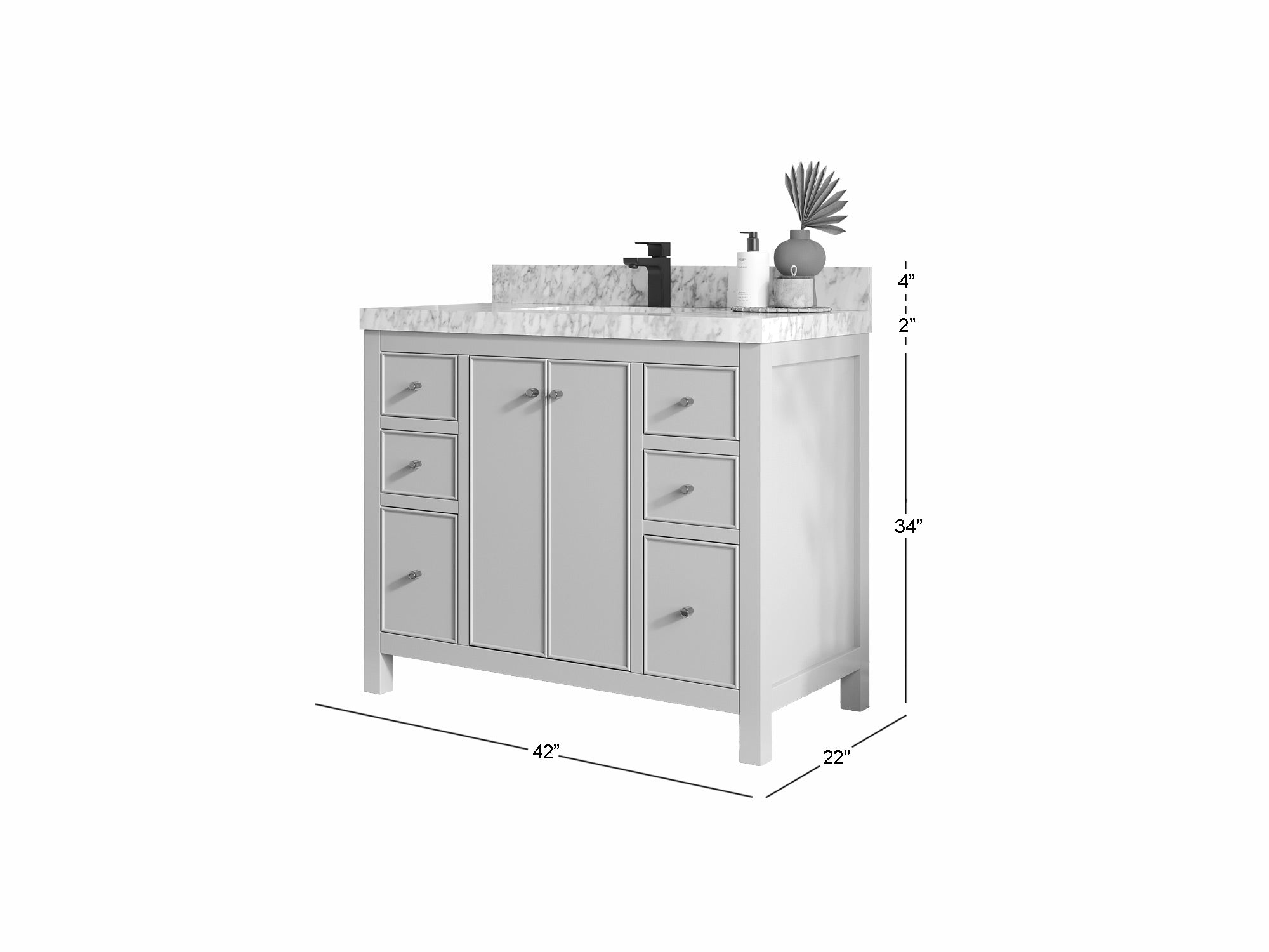 Chicago 42 in. W x 22 in. D Single Sink Bathroom Vanity - Willow Bath and Vanity