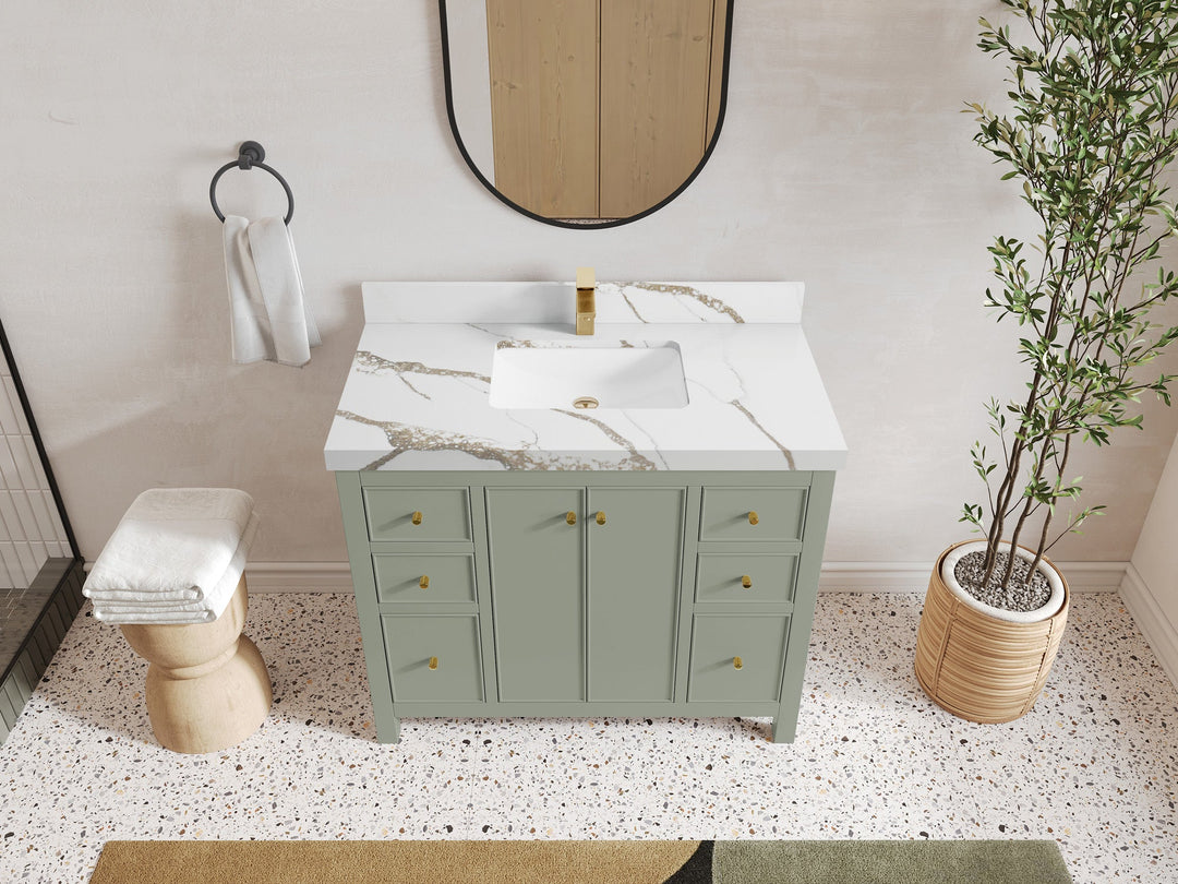 Chicago 42 in. W x 22 in. D Single Sink Bathroom Vanity - Willow Bath and Vanity