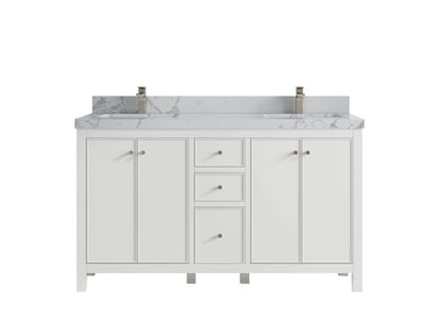 Chicago 60 in. W x 22 in. D Double Sink Bathroom Vanity - Willow Bath and Vanity
