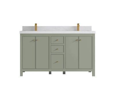 Chicago 60 in. W x 22 in. D Double Sink Bathroom Vanity - Willow Bath and Vanity