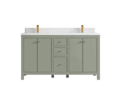 Chicago 60 in. W x 22 in. D Double Sink Bathroom Vanity - Willow Bath and Vanity