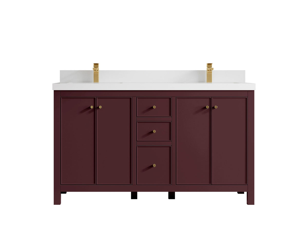 Chicago 60 in. W x 22 in. D Double Sink Bathroom Vanity - Willow Bath and Vanity