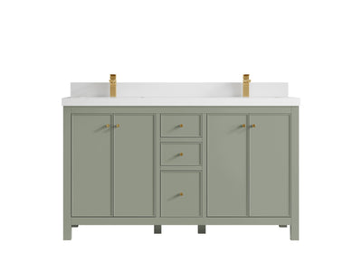 Chicago 60 in. W x 22 in. D Double Sink Bathroom Vanity - Willow Bath and Vanity