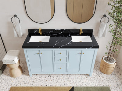 Chicago 60 in. W x 22 in. D Double Sink Bathroom Vanity - Willow Bath and Vanity