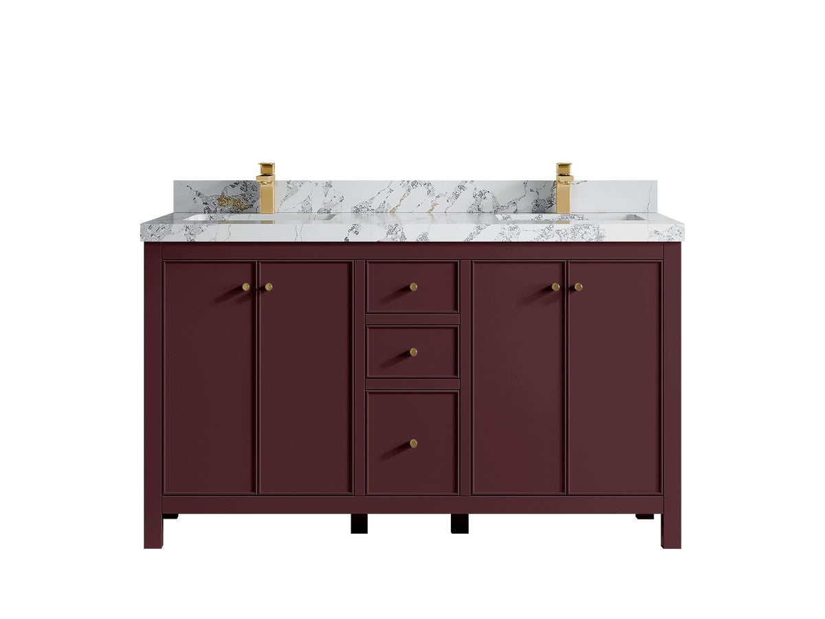 Chicago 60 in. W x 22 in. D Double Sink Bathroom Vanity - Willow Bath and Vanity
