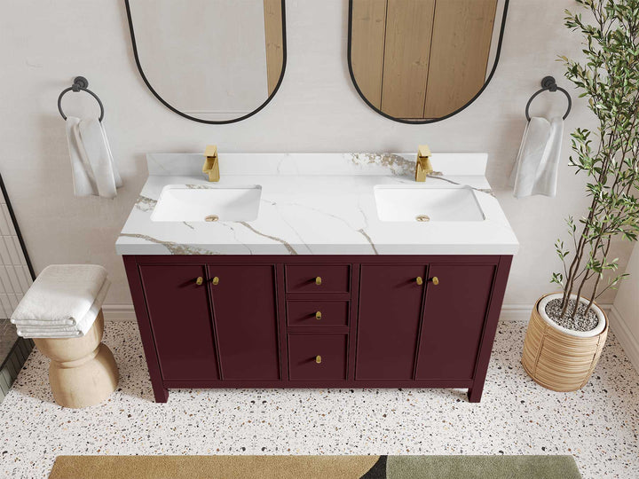 Chicago 60 in. W x 22 in. D Double Sink Bathroom Vanity - photo 30