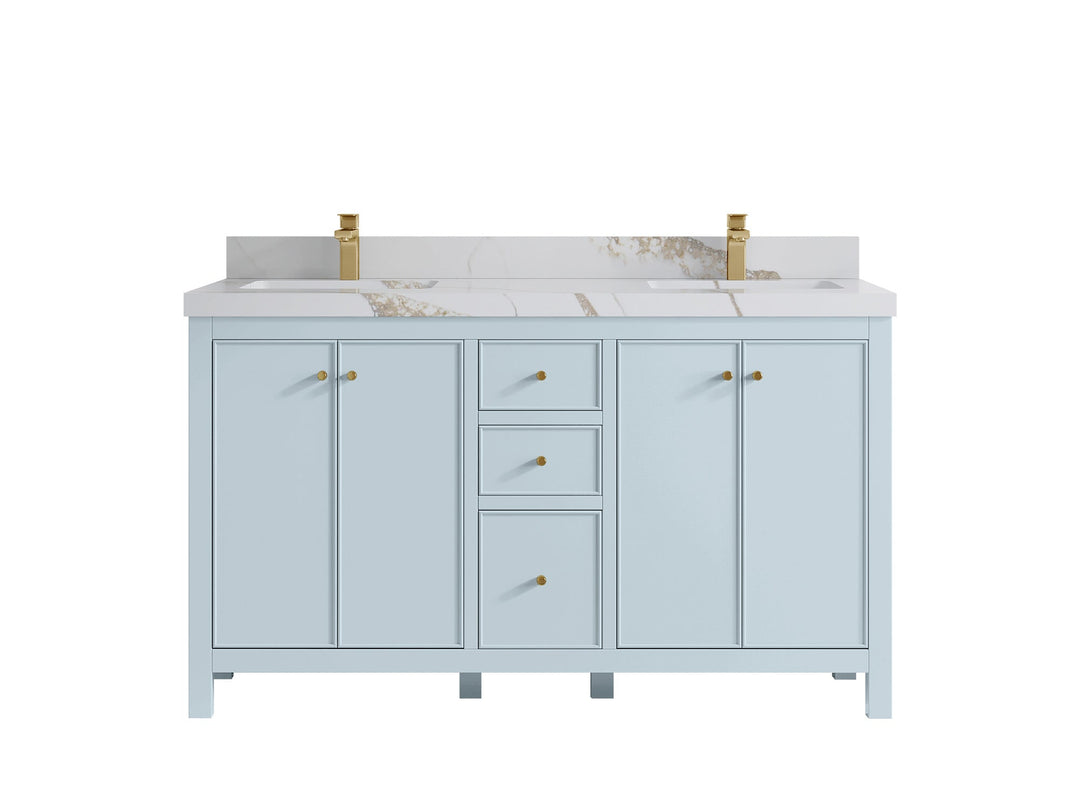 Chicago 60 in. W x 22 in. D Double Sink Bathroom Vanity - Willow Bath and Vanity