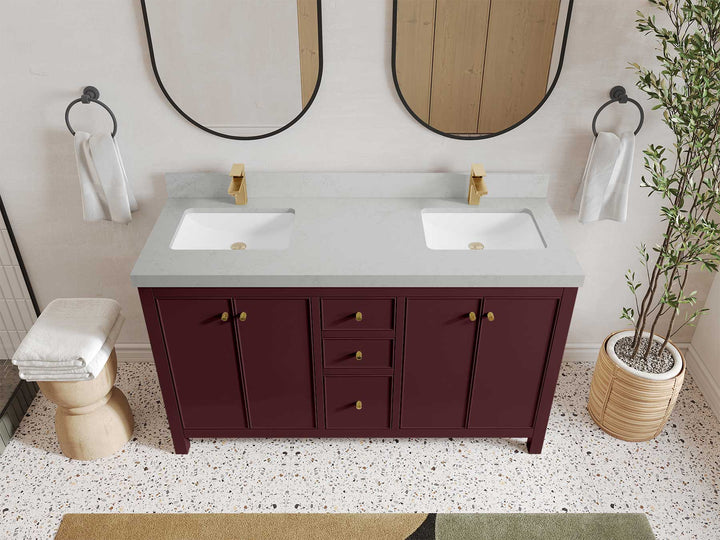 Chicago 60 in. W x 22 in. D Double Sink Bathroom Vanity - photo 42