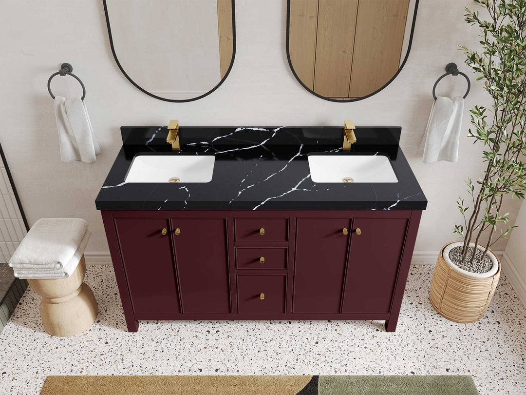 Chicago 60 in. W x 22 in. D Double Sink Bathroom Vanity - Willow Bath and Vanity