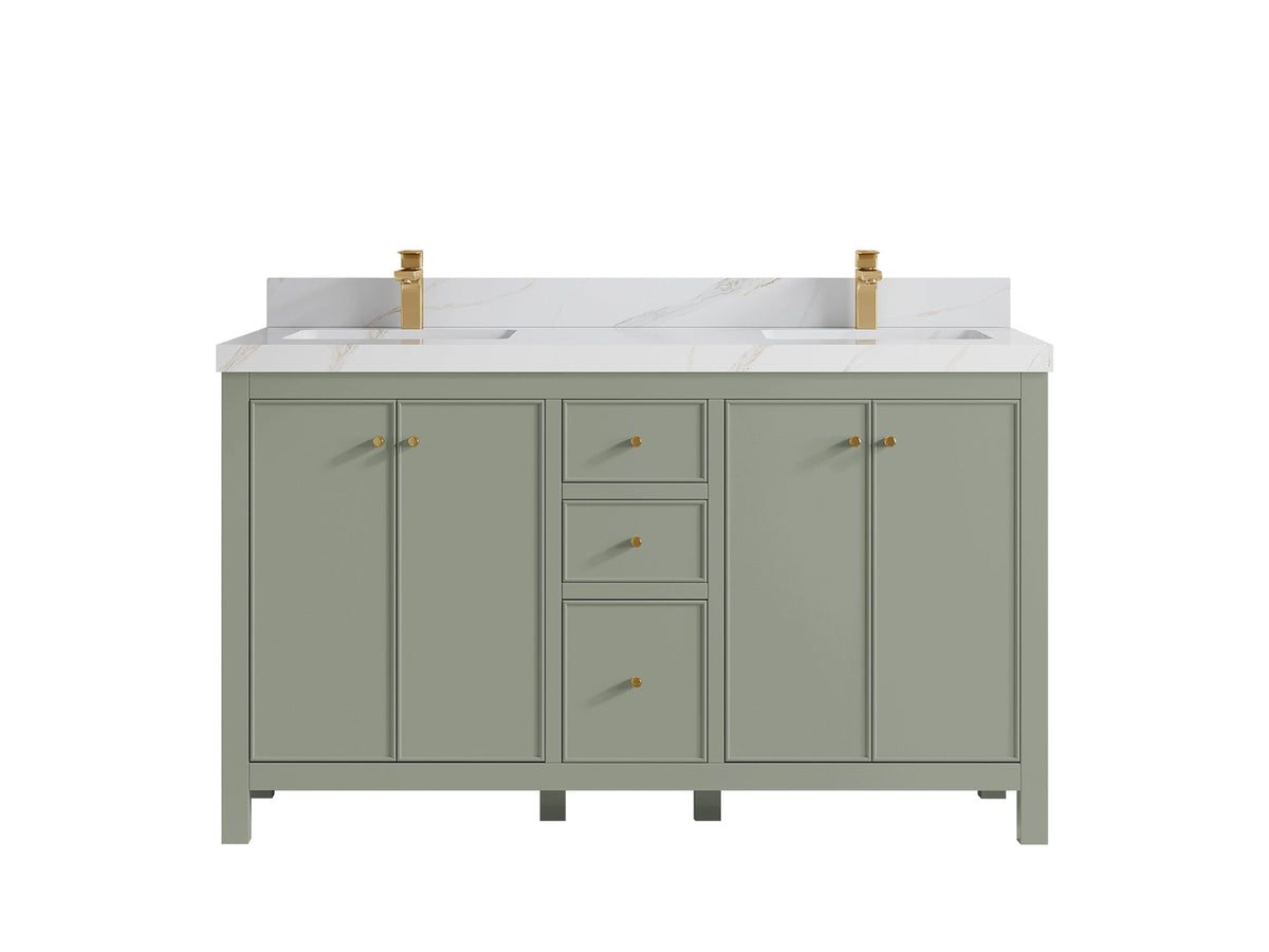 Chicago 60 in. W x 22 in. D Double Sink Bathroom Vanity - Willow Bath and Vanity