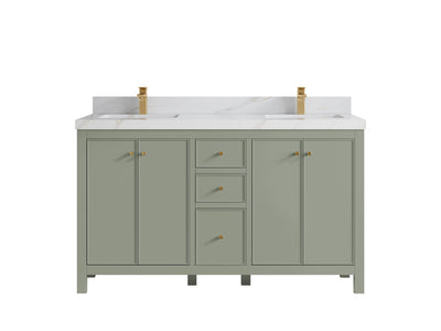 Chicago 60 in. W x 22 in. D Double Sink Bathroom Vanity - Willow Bath and Vanity