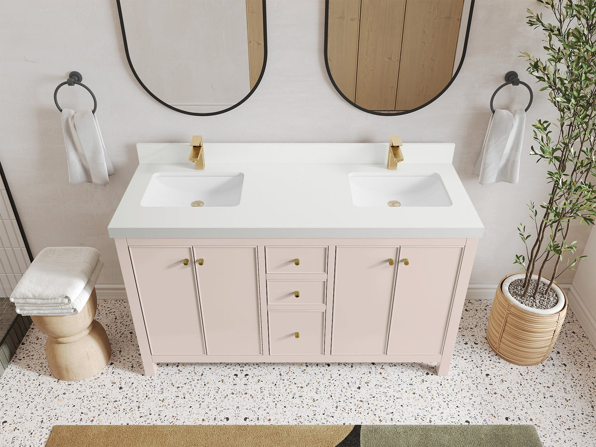 Chicago 60 in. W x 22 in. D Double Sink Bathroom Vanity - Willow Bath and Vanity
