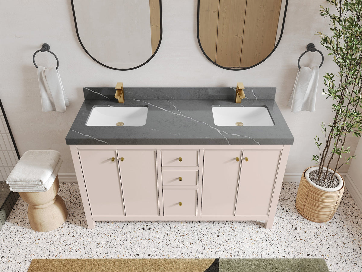 Chicago 60 in. W x 22 in. D Double Sink Bathroom Vanity - Willow Bath and Vanity