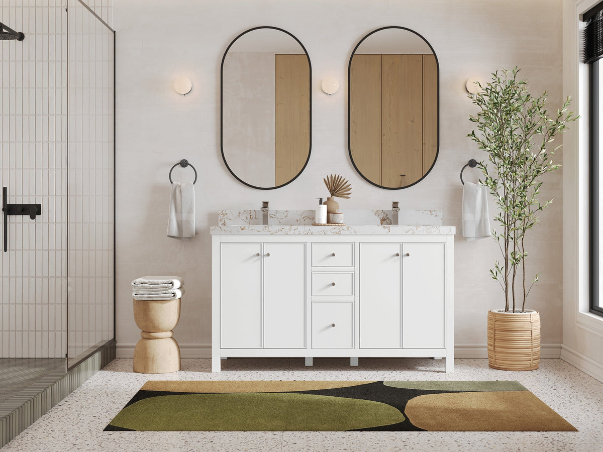 Chicago 60 in. W x 22 in. D Double Sink Bathroom Vanity - Willow Bath and Vanity