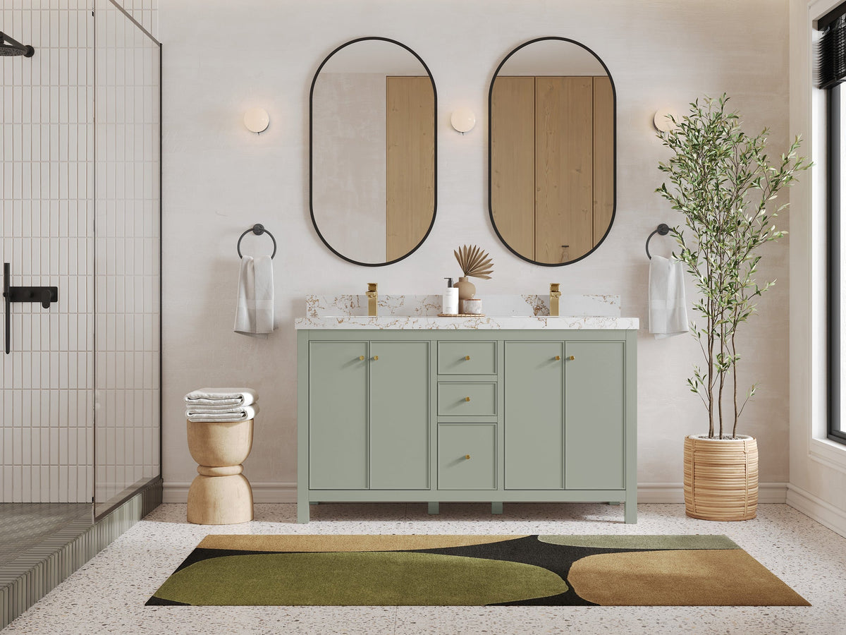 Chicago 60 in. W x 22 in. D Double Sink Bathroom Vanity - Willow Bath and Vanity