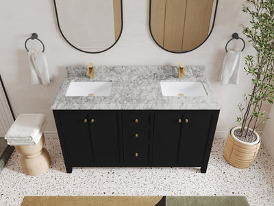 Chicago 60 in. W x 22 in. D Double Sink Bathroom Vanity - Willow Bath and Vanity